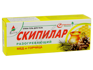 Эликсир Скипилар крем-гель разогревающий с мёдом и горчицей