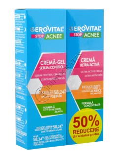 Gerovital Stop Acnee Pachet Promo crema- gel sebum control +crema ultra activa 