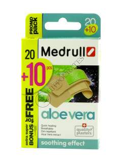 Пластырь MEDRULL Aloe Vera (1.9x7.2 см-10 шт, 2.5x7.2 см-6 шт,диам. 2.2 см) № 20 + № 10