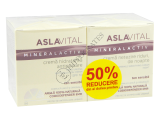Аславитал Mineralactiv Промо Пакет увлажняющий крем против загрязнения SPF10, +крем для разглаж