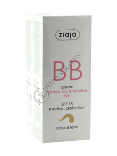 Ziaja BB crema pentru pielea normala,uscata,sensibila, ton natural SPF 15 + BB crema ton natural