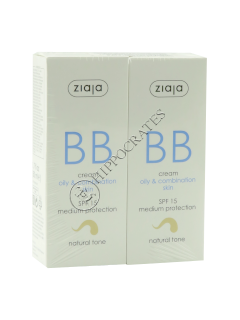 Ziaja BB crema pentru pielea grasa si combinata, ton natural SPF 15 (1+1)