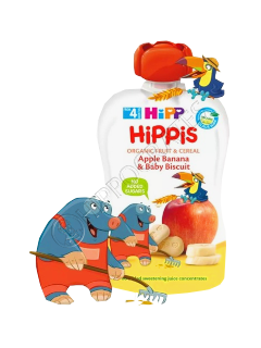 HIPPiS FructCereale Mar, piersici, banane cu biscuiti (de la 1 an) /8508/